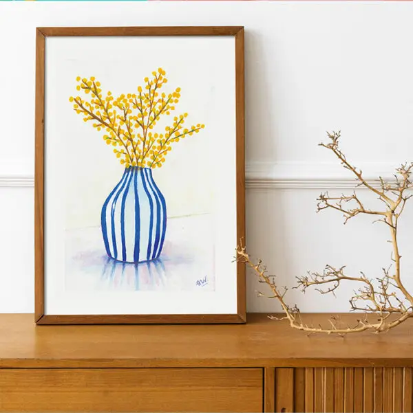 Mimosa vase bleu – Image 2