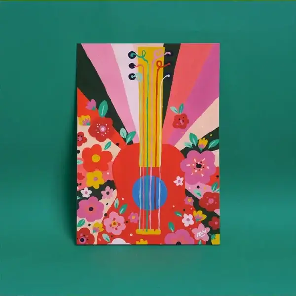 Guitare fleurie