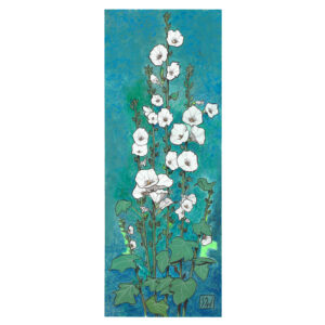 Scène botanique, les roses trémières